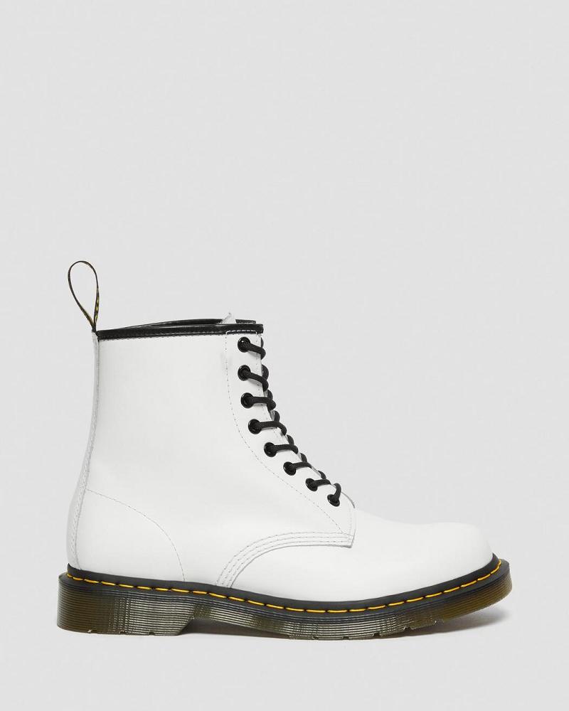 White Women's Dr Martens 1460 Smooth Leather Lace Up Boots | CA 207FDN